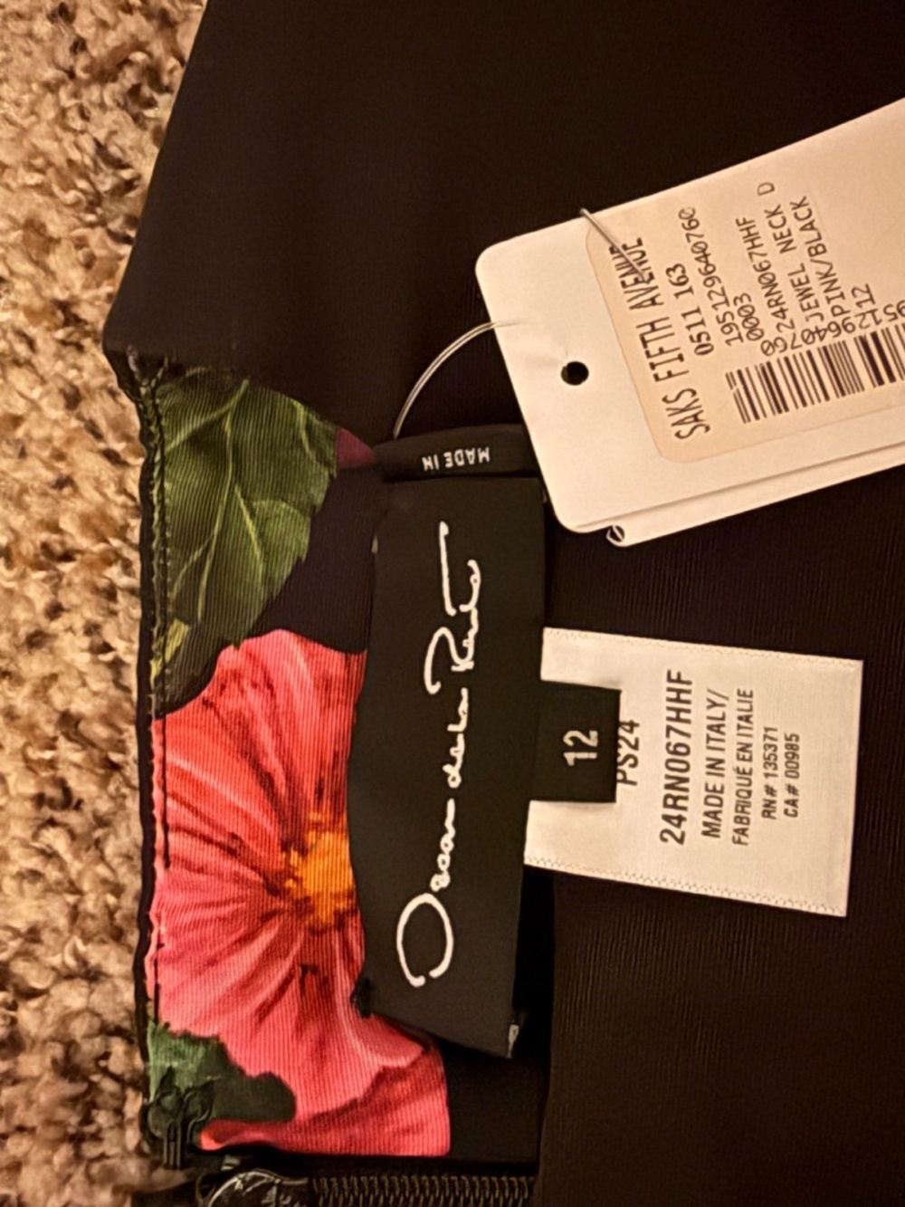 OSCAR DE LA RENTA  Hollyhocks Faille Gown - Picture 4 of 4